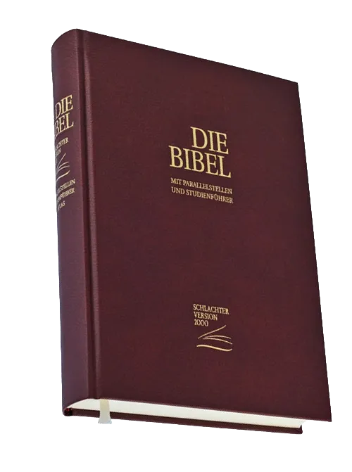 Schlachter 2000 Bibel mit Studienführer, gebunden, Fadenheftung, rot, neue Rechtschreibung