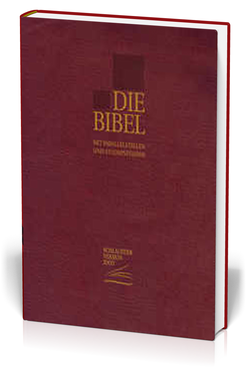 BIBEL SCHLACHTER 2000, TASCHENAUSGABE MIT PARALLELSTELLEN, G'SCHNITT, WEINROT