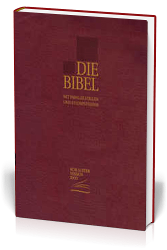 Bibel Schachter 2000, Taschenausgabe mit Parallelstellen, Goldschnitt, weinrot