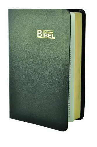 NEUE LUTHER BIBEL, TASCHENAUS., SCHWARZ LEDER, GOLDSCHN