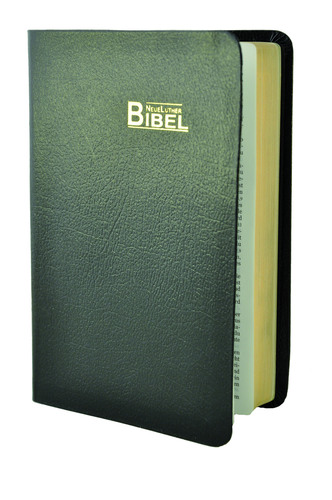 NEUE LUTHER BIBEL, TASCHENAUS. SCHWARZ, LEDER, GOLDSCHN