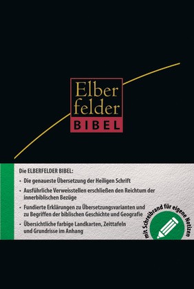 ELBERFELDER BIBEL - MIT SCHREIBRAND, MIT REGISTERSTANZUNG, LEDER, SCHWARZ