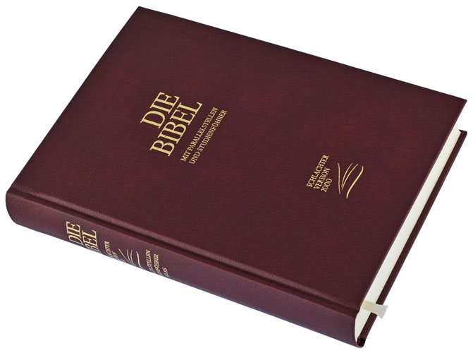 Schlachter 2000 Bibel mit Studienführer, gebunden, Fadenheftung, rot, neue Rechtschreibung