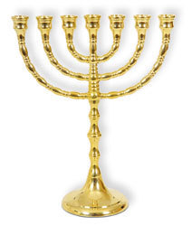 MENORAH 24,5 CM, GOLDFARBEN - OHNE KERZE