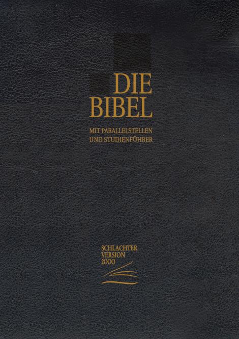 BIBEL SCHLACHTER 2000, VOLLRINDLEDER, GOLDSCHNITT MIT REISSVERSCHLUSS