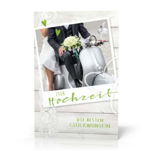 Doppelkarte Hochzeitsroller PG4
