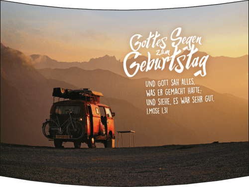 Aufstell Karte Geburtstag Campingbus Sonnenaufgang