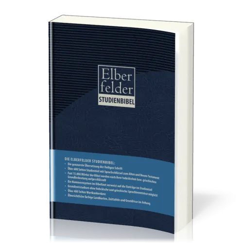 Elberfelder Studienbibel Kunstleder blau mit Sprachschlüssel und Handkonkordanz