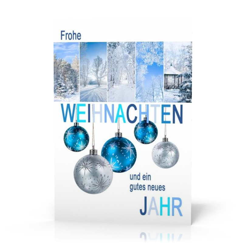 Doppelkarte Weihnachten Winterbäume PG11