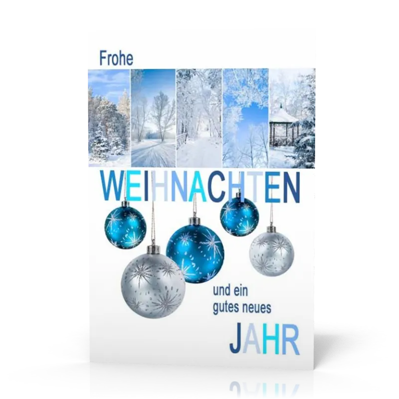 Doppelkarte Weihnachten Winterbäume PG11