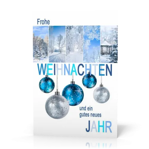 Doppelkarte Weihnachten Winterbäume PG11