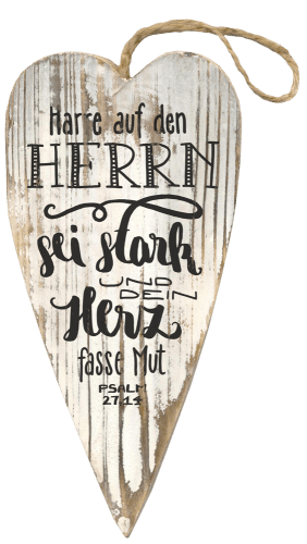 Holzherz "Harre auf den Herrn ..."