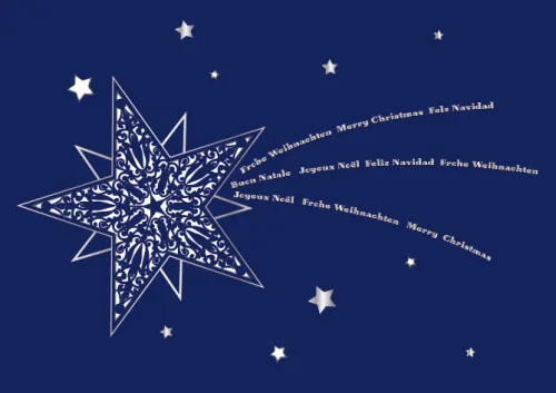 Doppelkarte Weihnachten Sternschnuppe