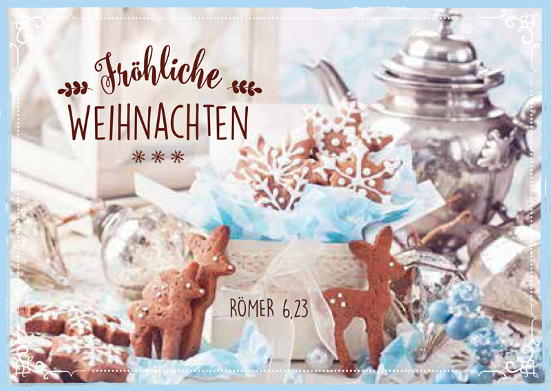 Doppelkarte Weihnachten Silberne Kanne