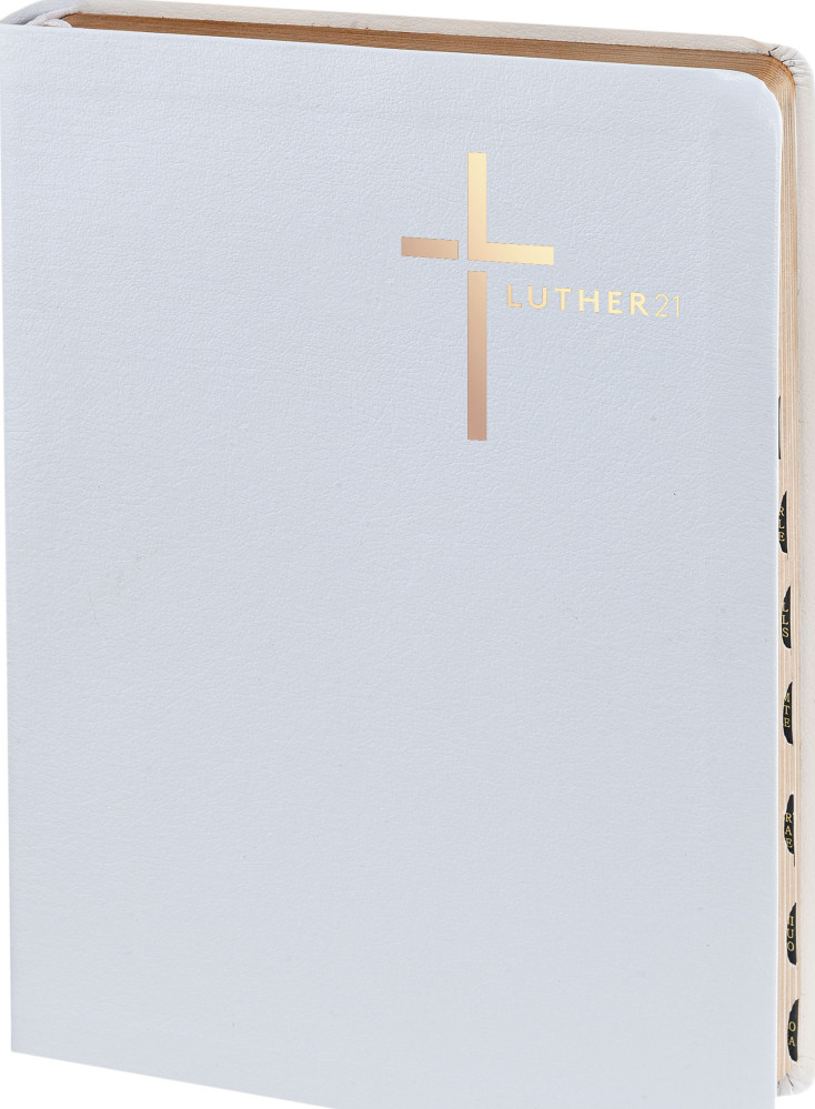 Luther 21 Standard Lederfaserstoff - weiss, Goldschnitt, Griffregister