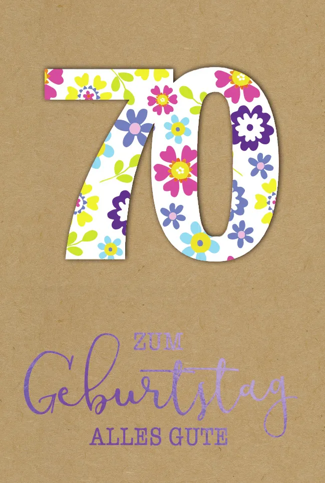 Doppelkarte 70 Bunte Blüten