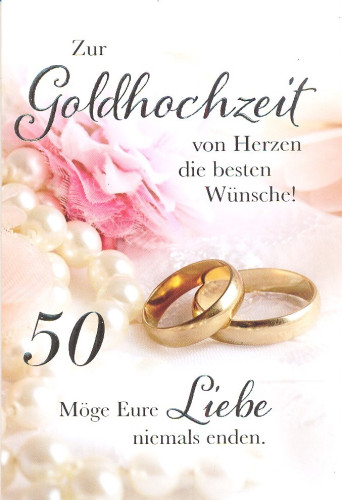 Doppelkarte Goldene Hochzeit 2 Ringe