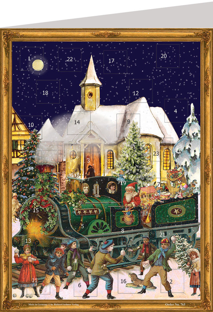 Adventskalender 'Weihnachtszug' - Papier-Adventskalender - Ab 4 J., mit Glitzer
