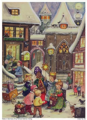 Adventskalender 'Sternensinger - Papier-Adventskalender - Ab 4 J., mit Glitzer