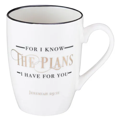 Tasse - I know the Plans - weiss, schwarz, 360ml