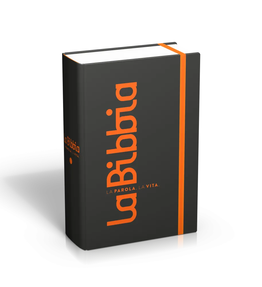 Italien, Bible format mini NR2006, couverture rigide Skyvertex noir avec elastique