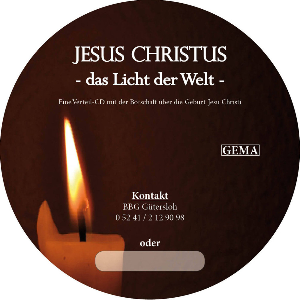 Jesus Christus, das Licht der Welt - CD - evangelistische Verteil-CD