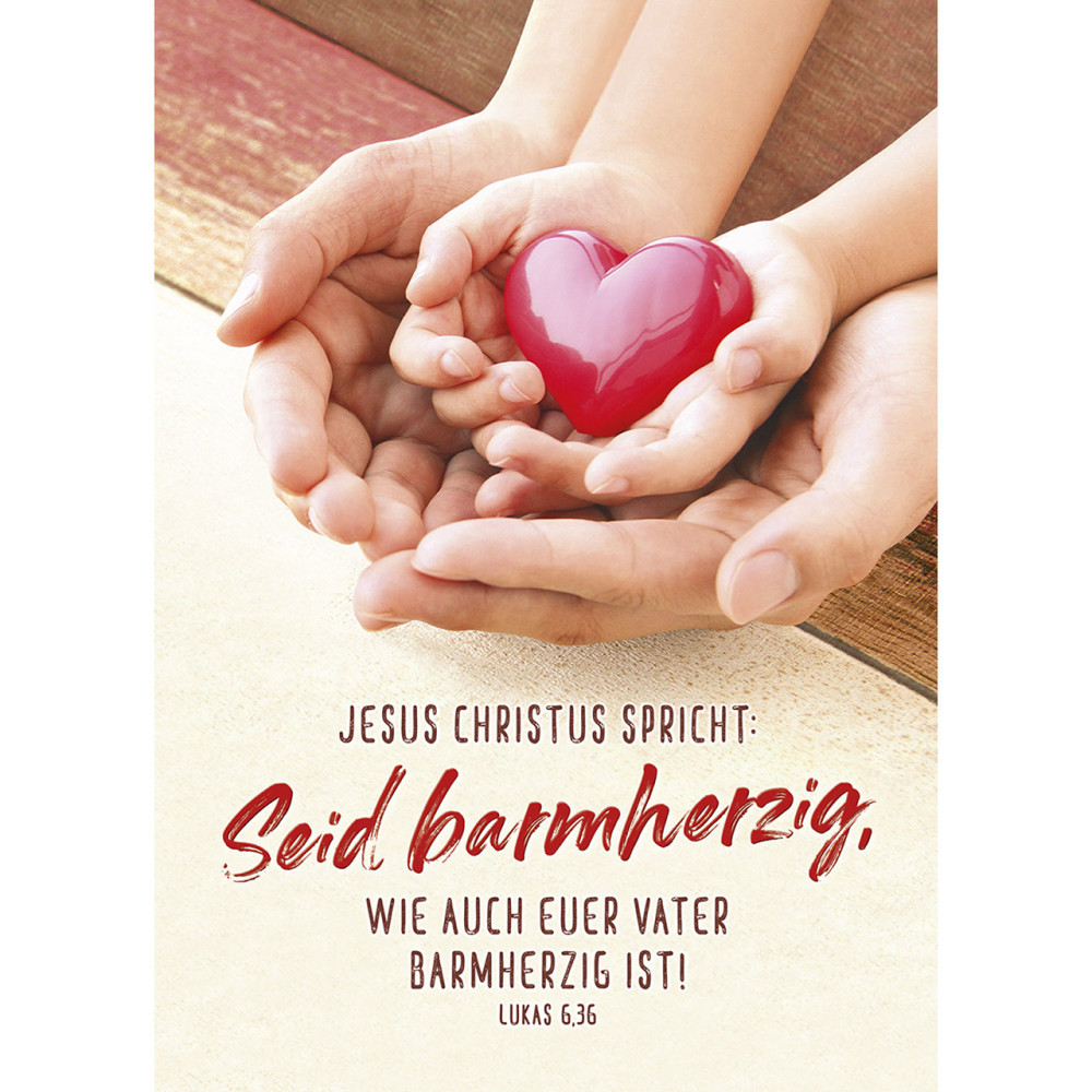 Postkarten SEID BARMHERZIG - Motiv Herz