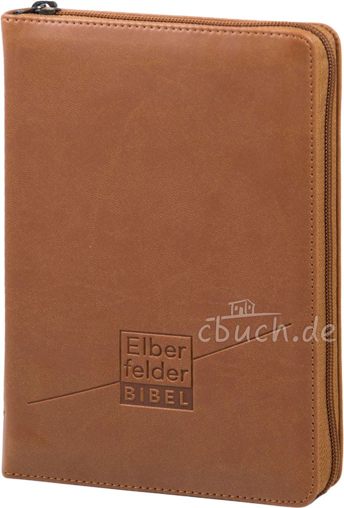 Elberfelder Bibel Taschenausgabe - Kunstleder braun, Reissverschluss