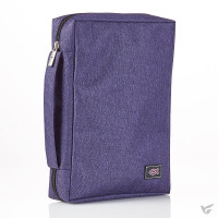 Bibelhülle Ichtus S - violett, mit Reissverschluss, Seitentasche und Tragehenkel