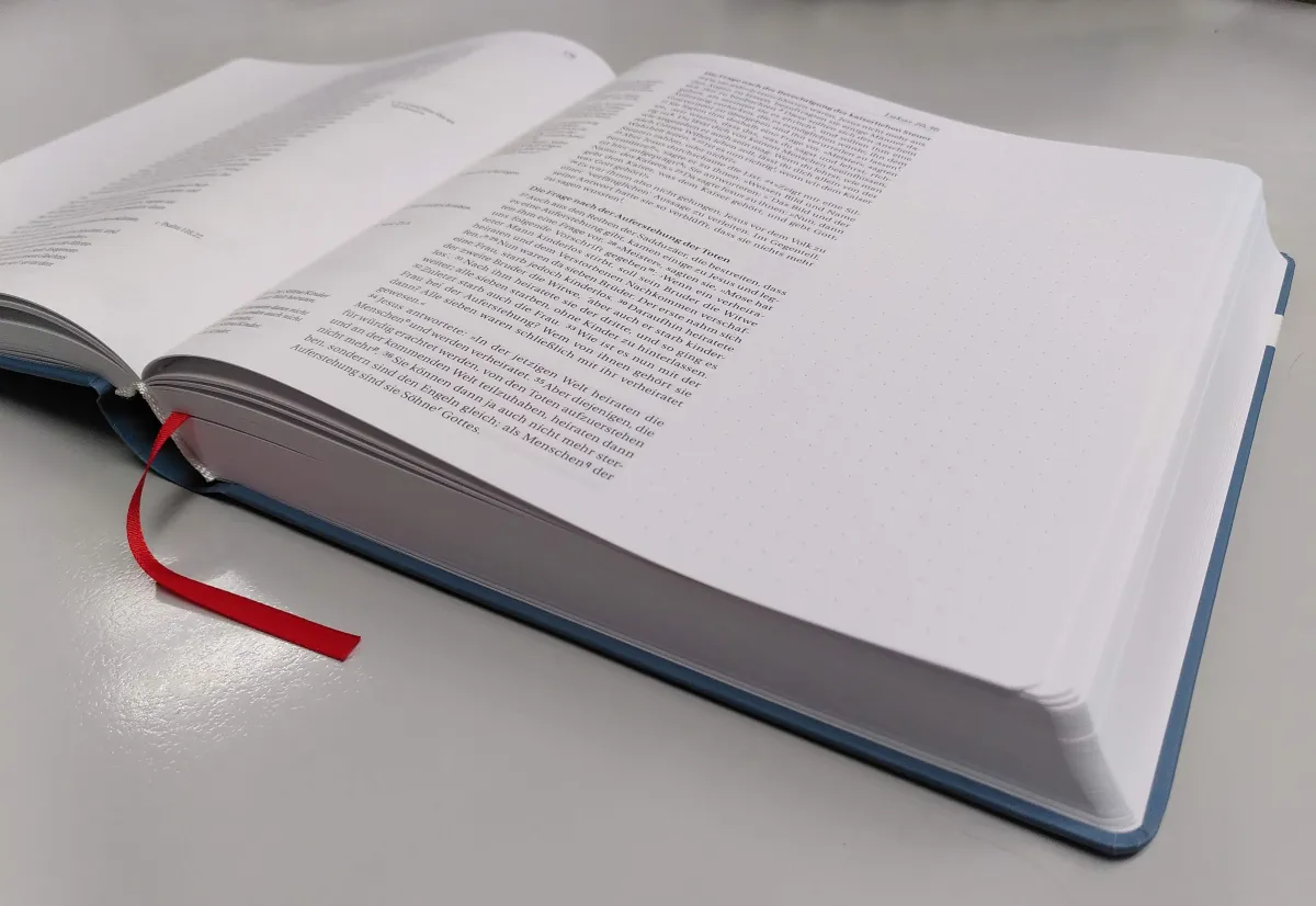 NGÜ Neues Testament - Journaling-Ausgabe, gebunden blau mit Gummiband
