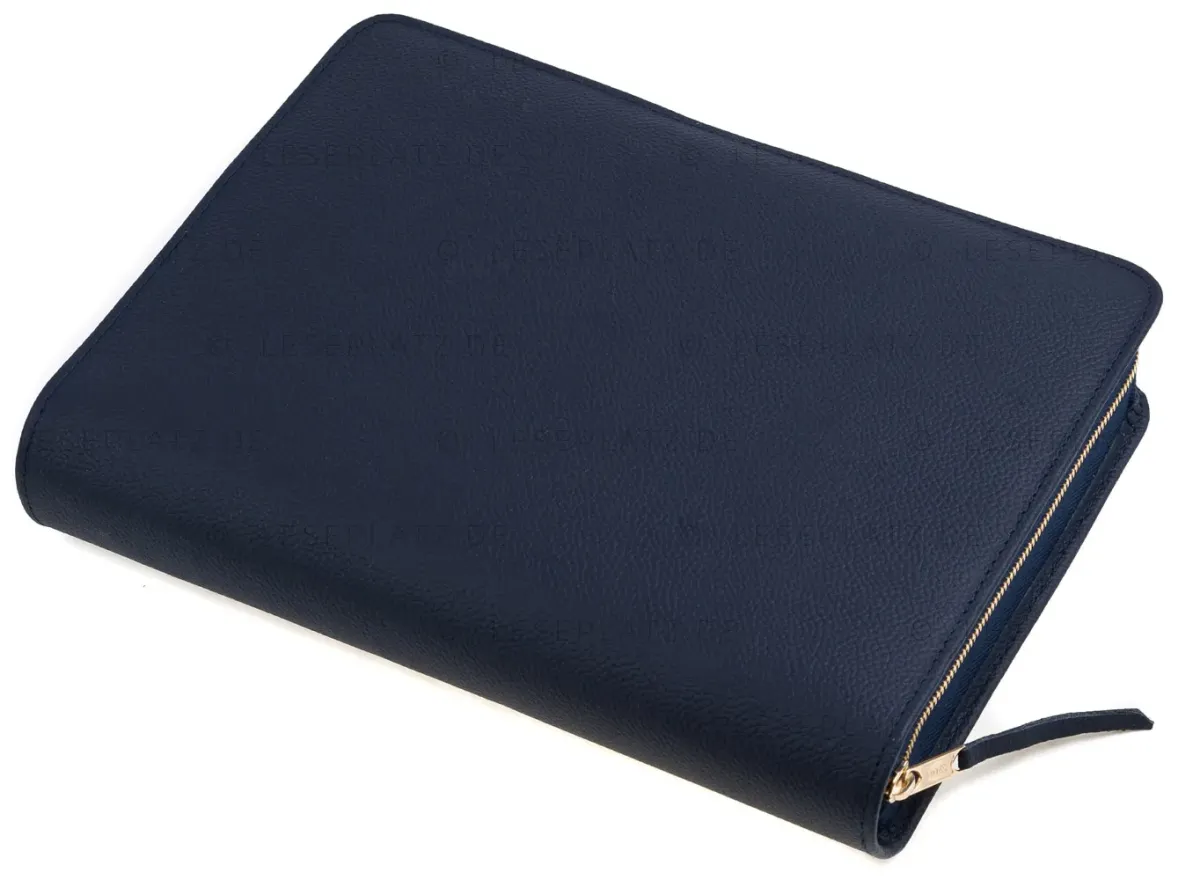 Bibelhülle für Schlachter 2000 Taschenausgaben - Rindleder, fein genarbt, Dunbelblau