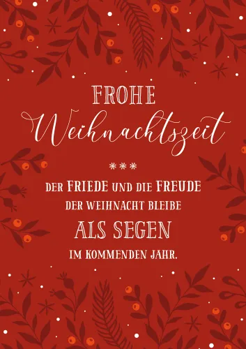 Doppelkarte Weihnachten Rote Karte