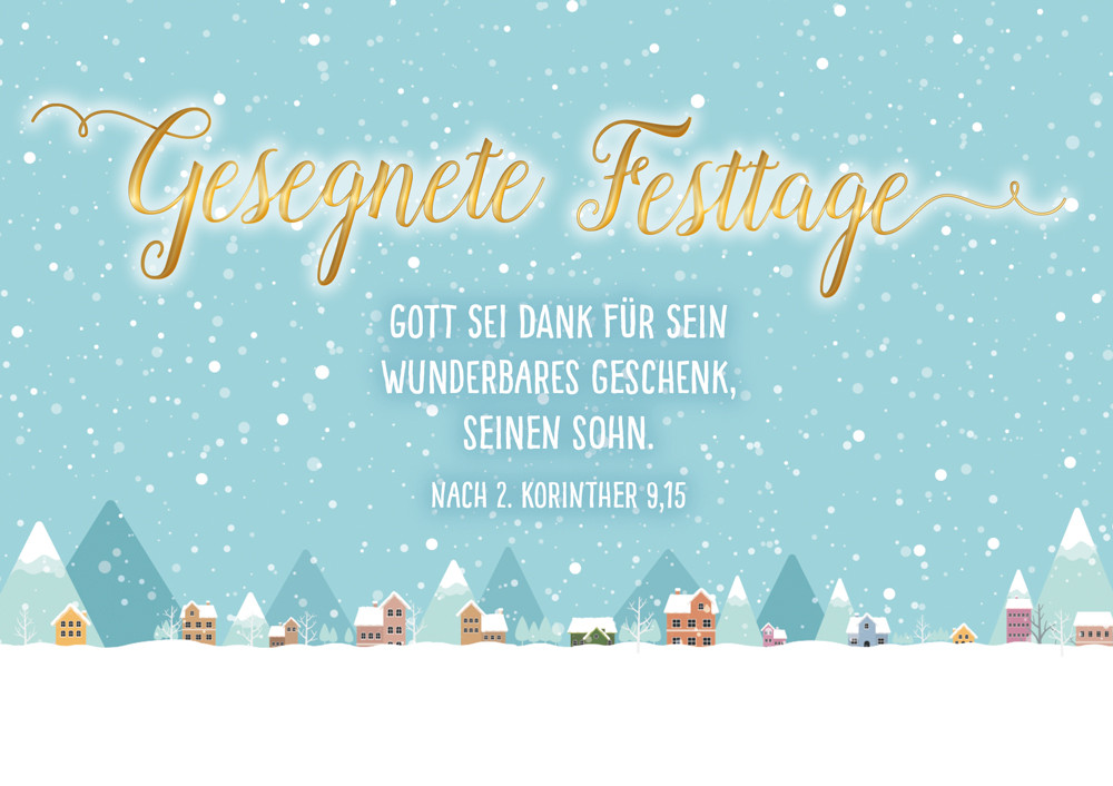 Doppelkarte Weihnachten Gott sein Dank für sein wunderbares Geschenk