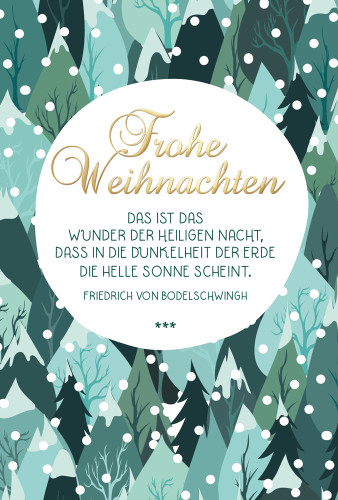 Doppelkarte Weihnachten Bäume ENC