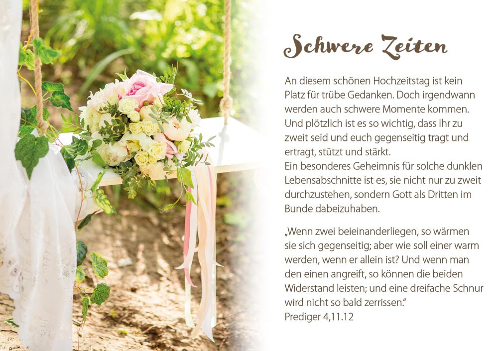 Grussheft Gottes Segen zur Hochzeit