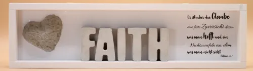 Cementini Wandbild FAITH Hebr. 11,1 - Dekobild mit Aufhänger
