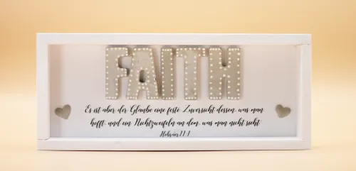 Cementini Wandbild FAITH Hebr. 11,1 - Dekobild mit Aufhänger