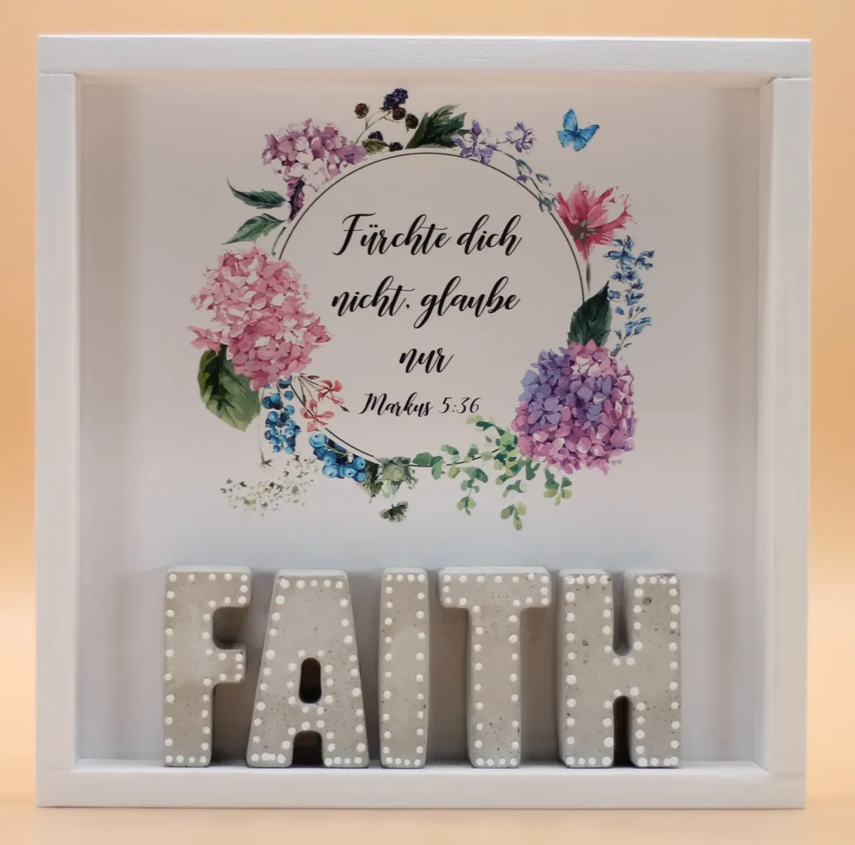 Cementini Wandbild FAITH Mark. 5,36 - Dekobild mit Aufhänger