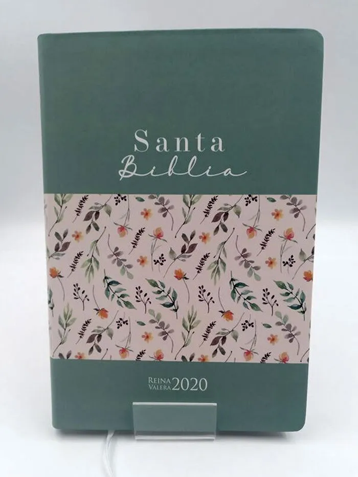 Espagnol, Bible RV 2020, flexa verte avec motifs rameaux colorés - Biblia RV 2020 flex verde