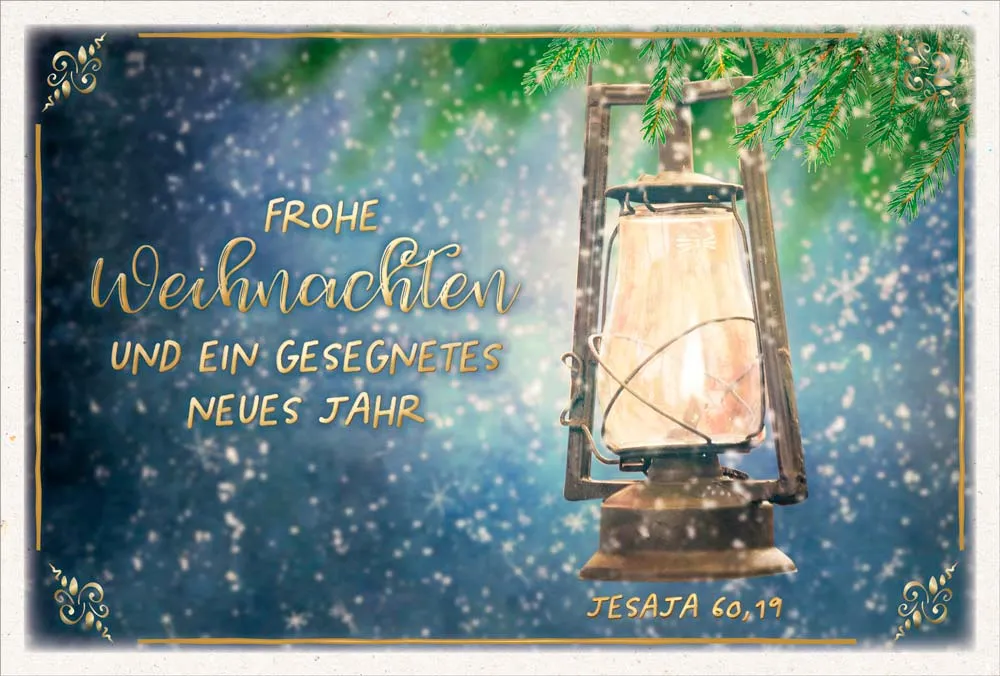 Doppelkarte Weihnachten Öllampe