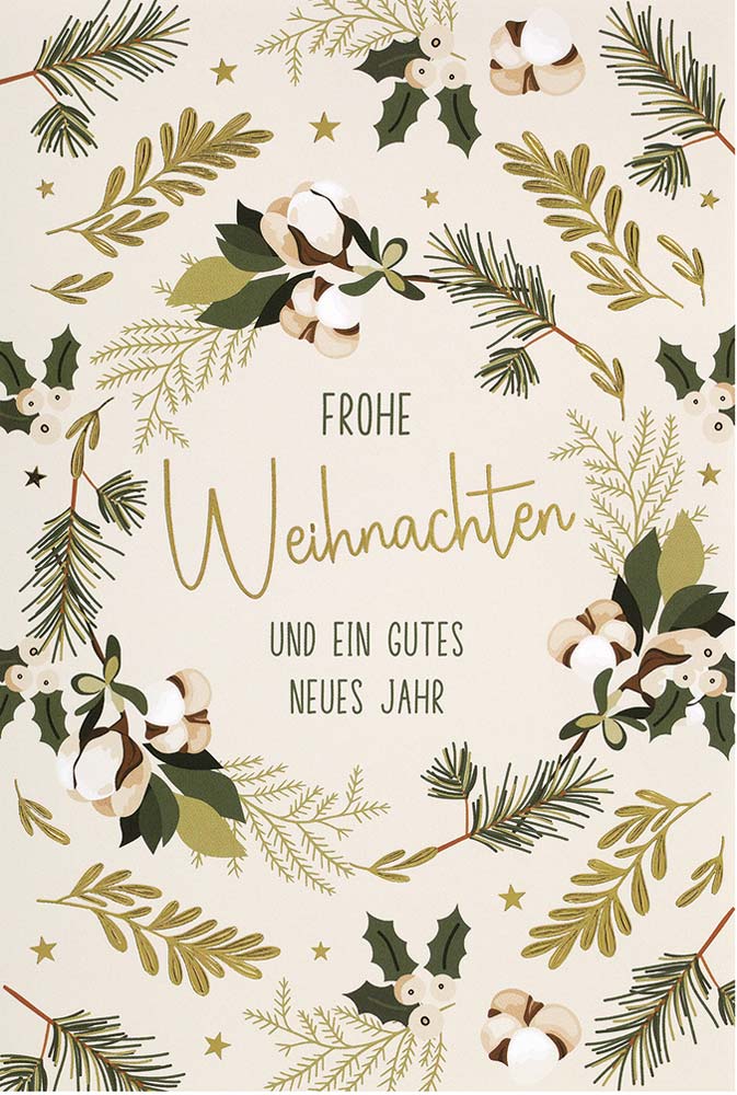 Doppelkarte Weihnachten Frohe Weihnachten und ein gutes neues Jahr